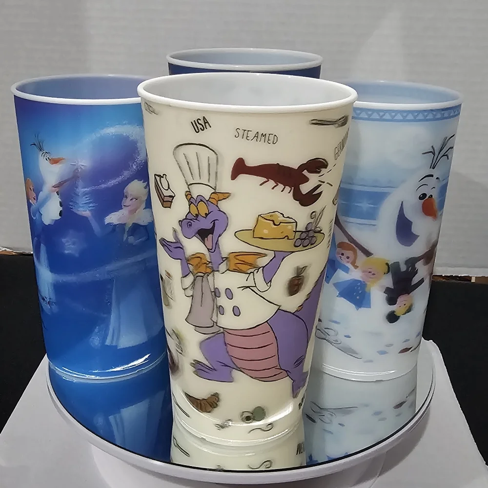 4 DISNEY EPCOT 2018 & 2020 Festival - Lenticular Cups 🥤 😋 Figment Remy